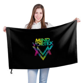 Флаг 3D с принтом MIND VORTEX , 100% полиэстер | плотность ткани — 95 г/м2, размер — 67 х 109 см. Принт наносится с одной стороны | and | dnb | drumm | mind | pirate | station | vortex | бэйс | вортекс | драм | майнд | пиратская | станция
