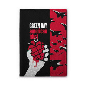 Обложка для автодокументов с принтом Green Day , натуральная кожа |  размер 19,9*13 см; внутри 4 больших “конверта” для документов и один маленький отдел — туда идеально встанут права | green day | rock | грин дей | рок
