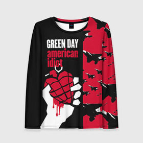 Женский лонгслив 3D с принтом Green Day , 100% полиэстер | длинные рукава, круглый вырез горловины, полуприлегающий силуэт | green day | rock | грин дей | рок