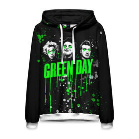 Мужская толстовка 3D с принтом Green Day , 100% полиэстер | двухслойный капюшон со шнурком для регулировки, мягкие манжеты на рукавах и по низу толстовки, спереди карман-кенгуру с мягким внутренним слоем. | green day | rock | грин дей | рок