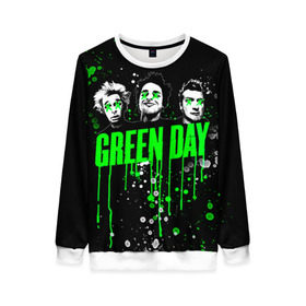 Женский свитшот 3D с принтом Green Day , 100% полиэстер с мягким внутренним слоем | круглый вырез горловины, мягкая резинка на манжетах и поясе, свободная посадка по фигуре | green day | rock | грин дей | рок