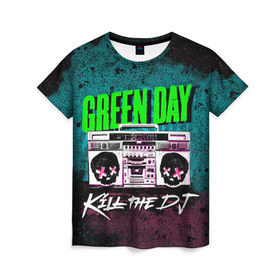 Женская футболка 3D с принтом Green Day , 100% полиэфир ( синтетическое хлопкоподобное полотно) | прямой крой, круглый вырез горловины, длина до линии бедер | Тематика изображения на принте: green day | rock | грин дей | рок