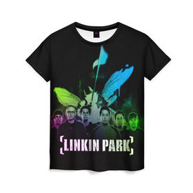 Женская футболка 3D с принтом Linkin Park , 100% полиэфир ( синтетическое хлопкоподобное полотно) | прямой крой, круглый вырез горловины, длина до линии бедер | linkin park | rock | линкин парк | рок