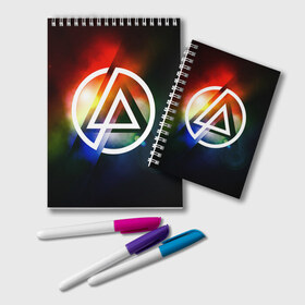 Блокнот с принтом Linkin Park , 100% бумага | 48 листов, плотность листов — 60 г/м2, плотность картонной обложки — 250 г/м2. Листы скреплены удобной пружинной спиралью. Цвет линий — светло-серый
 | linkin park | rock | линкин парк | рок