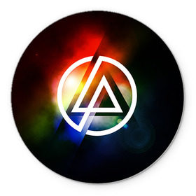 Коврик круглый с принтом Linkin Park , резина и полиэстер | круглая форма, изображение наносится на всю лицевую часть | linkin park | rock | линкин парк | рок