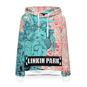 Женская толстовка 3D с принтом Linkin Park , 100% полиэстер  | двухслойный капюшон со шнурком для регулировки, мягкие манжеты на рукавах и по низу толстовки, спереди карман-кенгуру с мягким внутренним слоем. | linkin park | rock | линкин парк | рок
