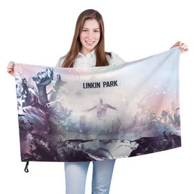 Флаг 3D с принтом Linkin Park , 100% полиэстер | плотность ткани — 95 г/м2, размер — 67 х 109 см. Принт наносится с одной стороны | linkin park | rock | линкин парк | рок
