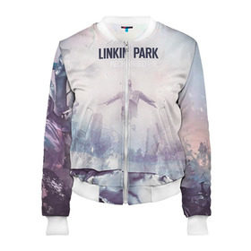 Женский бомбер 3D с принтом Linkin Park , 100% полиэстер | застегивается на молнию, по бокам два кармана без застежек, мягкие манжеты, по низу бомбера и на воротнике — эластичная резинка | linkin park | rock | линкин парк | рок