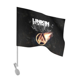 Флаг для автомобиля с принтом Linkin Park , 100% полиэстер | Размер: 30*21 см | linkin park | rock | линкин парк | рок