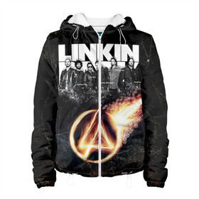 Женская куртка 3D с принтом Linkin Park , ткань верха — 100% полиэстер, подклад — флис | прямой крой, подол и капюшон оформлены резинкой с фиксаторами, два кармана без застежек по бокам, один большой потайной карман на груди. Карман на груди застегивается на липучку | linkin park | rock | линкин парк | рок