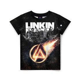 Детская футболка 3D с принтом Linkin Park , 100% гипоаллергенный полиэфир | прямой крой, круглый вырез горловины, длина до линии бедер, чуть спущенное плечо, ткань немного тянется | linkin park | rock | линкин парк | рок