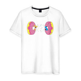 Мужская футболка хлопок с принтом Donut Portal , 100% хлопок | прямой крой, круглый вырез горловины, длина до линии бедер, слегка спущенное плечо. | Тематика изображения на принте: 