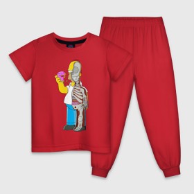 Детская пижама хлопок с принтом Homer Anatomy , 100% хлопок |  брюки и футболка прямого кроя, без карманов, на брюках мягкая резинка на поясе и по низу штанин
 | 