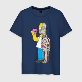 Мужская футболка хлопок с принтом Homer Anatomy , 100% хлопок | прямой крой, круглый вырез горловины, длина до линии бедер, слегка спущенное плечо. | 