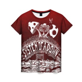 Женская футболка 3D с принтом System of a Down , 100% полиэфир ( синтетическое хлопкоподобное полотно) | прямой крой, круглый вырез горловины, длина до линии бедер | hard rock | metal | rock | serj | system of a down | tankian | метал | рок | систем | танкян | хардрок