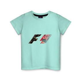 Детская футболка хлопок с принтом Formula 1 , 100% хлопок | круглый вырез горловины, полуприлегающий силуэт, длина до линии бедер | 1 | f | f1 | formula | один | формула