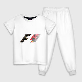 Детская пижама хлопок с принтом Formula 1 , 100% хлопок |  брюки и футболка прямого кроя, без карманов, на брюках мягкая резинка на поясе и по низу штанин
 | 1 | f | f1 | formula | один | формула