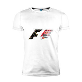 Мужская футболка премиум с принтом Formula 1 , 92% хлопок, 8% лайкра | приталенный силуэт, круглый вырез ворота, длина до линии бедра, короткий рукав | Тематика изображения на принте: 1 | f | f1 | formula | один | формула