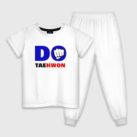 Детская пижама хлопок с принтом Do taekwon-do , 100% хлопок |  брюки и футболка прямого кроя, без карманов, на брюках мягкая резинка на поясе и по низу штанин
 | тхэквондо