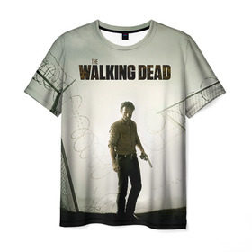 Мужская футболка 3D с принтом The Walking Dead , 100% полиэфир | прямой крой, круглый вырез горловины, длина до линии бедер | зомби