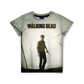 Детская футболка 3D с принтом The Walking Dead , 100% гипоаллергенный полиэфир | прямой крой, круглый вырез горловины, длина до линии бедер, чуть спущенное плечо, ткань немного тянется | Тематика изображения на принте: зомби