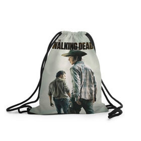 Рюкзак-мешок 3D с принтом The Walking Dead , 100% полиэстер | плотность ткани — 200 г/м2, размер — 35 х 45 см; лямки — толстые шнурки, застежка на шнуровке, без карманов и подкладки | зомби