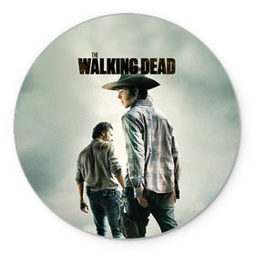 Коврик круглый с принтом The Walking Dead , резина и полиэстер | круглая форма, изображение наносится на всю лицевую часть | зомби