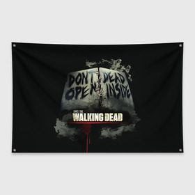 Флаг-баннер с принтом The Walking Dead , 100% полиэстер | размер 67 х 109 см, плотность ткани — 95 г/м2; по краям флага есть четыре люверса для крепления | Тематика изображения на принте: зомби