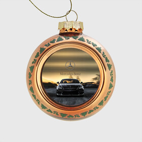 Стеклянный ёлочный шар с принтом Mercedes , Стекло | Диаметр: 80 мм | amg | benz | mercedes | бенс | бенц | мерседес