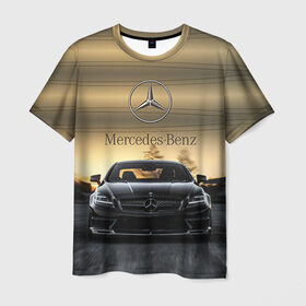 Мужская футболка 3D с принтом Mercedes , 100% полиэфир | прямой крой, круглый вырез горловины, длина до линии бедер | amg | benz | mercedes | бенс | бенц | мерседес