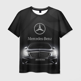 Мужская футболка 3D с принтом Mercedes , 100% полиэфир | прямой крой, круглый вырез горловины, длина до линии бедер | Тематика изображения на принте: amg | benz | mercedes | бенс | бенц | мерседес