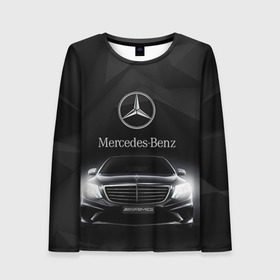 Женский лонгслив 3D с принтом Mercedes , 100% полиэстер | длинные рукава, круглый вырез горловины, полуприлегающий силуэт | amg | benz | mercedes | бенс | бенц | мерседес