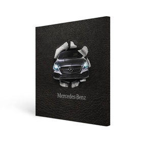 Холст квадратный с принтом Mercedes , 100% ПВХ |  | amg | benz | mercedes | бенс | бенц | кожа | мерседес