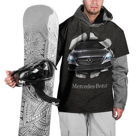 Накидка на куртку 3D с принтом Mercedes , 100% полиэстер |  | amg | benz | mercedes | бенс | бенц | кожа | мерседес