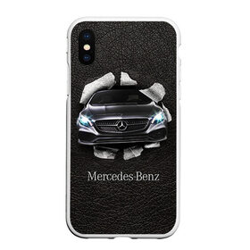 Чехол для iPhone XS Max матовый с принтом Mercedes , Силикон | Область печати: задняя сторона чехла, без боковых панелей | amg | benz | mercedes | бенс | бенц | кожа | мерседес