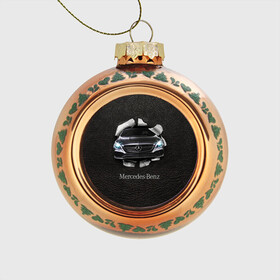 Стеклянный ёлочный шар с принтом Mercedes , Стекло | Диаметр: 80 мм | amg | benz | mercedes | бенс | бенц | кожа | мерседес