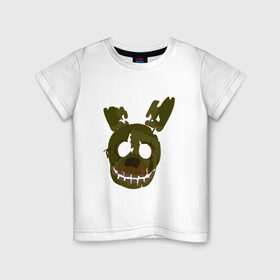 Детская футболка хлопок с принтом FNaF Springtrap , 100% хлопок | круглый вырез горловины, полуприлегающий силуэт, длина до линии бедер | Тематика изображения на принте: fnaf | фнаф