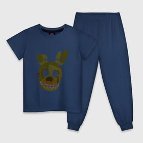 Детская пижама хлопок с принтом FNaF Springtrap , 100% хлопок |  брюки и футболка прямого кроя, без карманов, на брюках мягкая резинка на поясе и по низу штанин
 | fnaf | фнаф