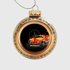 Стеклянный ёлочный шар с принтом Mercedes , Стекло | Диаметр: 80 мм | amg | benz | mercedes | бенс | бенц | мерседес