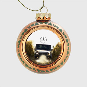Стеклянный ёлочный шар с принтом Mercedes , Стекло | Диаметр: 80 мм | amg | benz | gelentvagen | mercedes | бенс | бенц | гелентваген | гелик | мерседес