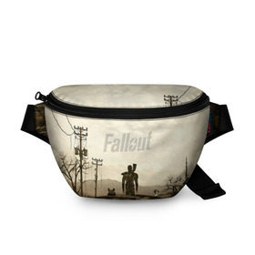 Поясная сумка 3D с принтом Fallout , 100% полиэстер | плотная ткань, ремень с регулируемой длиной, внутри несколько карманов для мелочей, основное отделение и карман с обратной стороны сумки застегиваются на молнию | fallout | бункер | постапокалиптические | фалаут | фаллаут | фолаут | фоллаут