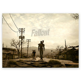 Поздравительная открытка с принтом Fallout , 100% бумага | плотность бумаги 280 г/м2, матовая, на обратной стороне линовка и место для марки
 | fallout | бункер | постапокалиптические | фалаут | фаллаут | фолаут | фоллаут
