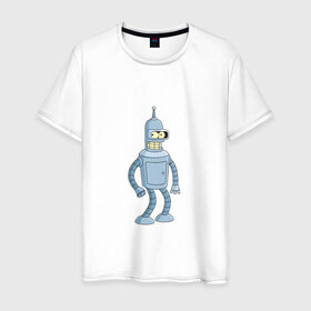 Мужская футболка хлопок с принтом Bender/Бендер , 100% хлопок | прямой крой, круглый вырез горловины, длина до линии бедер, слегка спущенное плечо. | 