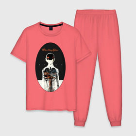 Мужская пижама хлопок с принтом Three Days Grace Human , 100% хлопок | брюки и футболка прямого кроя, без карманов, на брюках мягкая резинка на поясе и по низу штанин
 | Тематика изображения на принте: three days grace