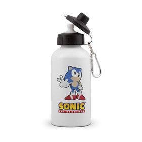 Бутылка спортивная с принтом Old Sonic , металл | емкость — 500 мл, в комплекте две пластиковые крышки и карабин для крепления | 