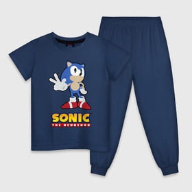Детская пижама хлопок с принтом Old Sonic , 100% хлопок |  брюки и футболка прямого кроя, без карманов, на брюках мягкая резинка на поясе и по низу штанин
 | 