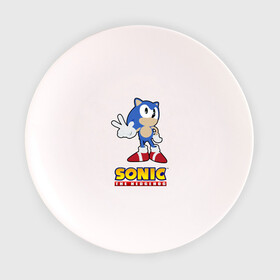Тарелка с принтом Old Sonic , фарфор | диаметр - 210 мм
диаметр для нанесения принта - 120 мм | 