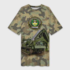 Платье-футболка 3D с принтом Инженерные войска ,  |  | армия | войска | инженерные войска | инженеры | минёры | сапёры | строители