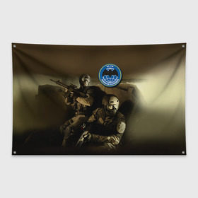 Флаг-баннер с принтом Военная разведка , 100% полиэстер | размер 67 х 109 см, плотность ткани — 95 г/м2; по краям флага есть четыре люверса для крепления | разведка