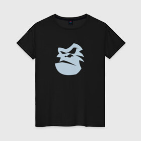 Женская футболка хлопок с принтом Горилла , 100% хлопок | прямой крой, круглый вырез горловины, длина до линии бедер, слегка спущенное плечо | новый год | обезьяна | символ года | символ года   обезьяна.горилла